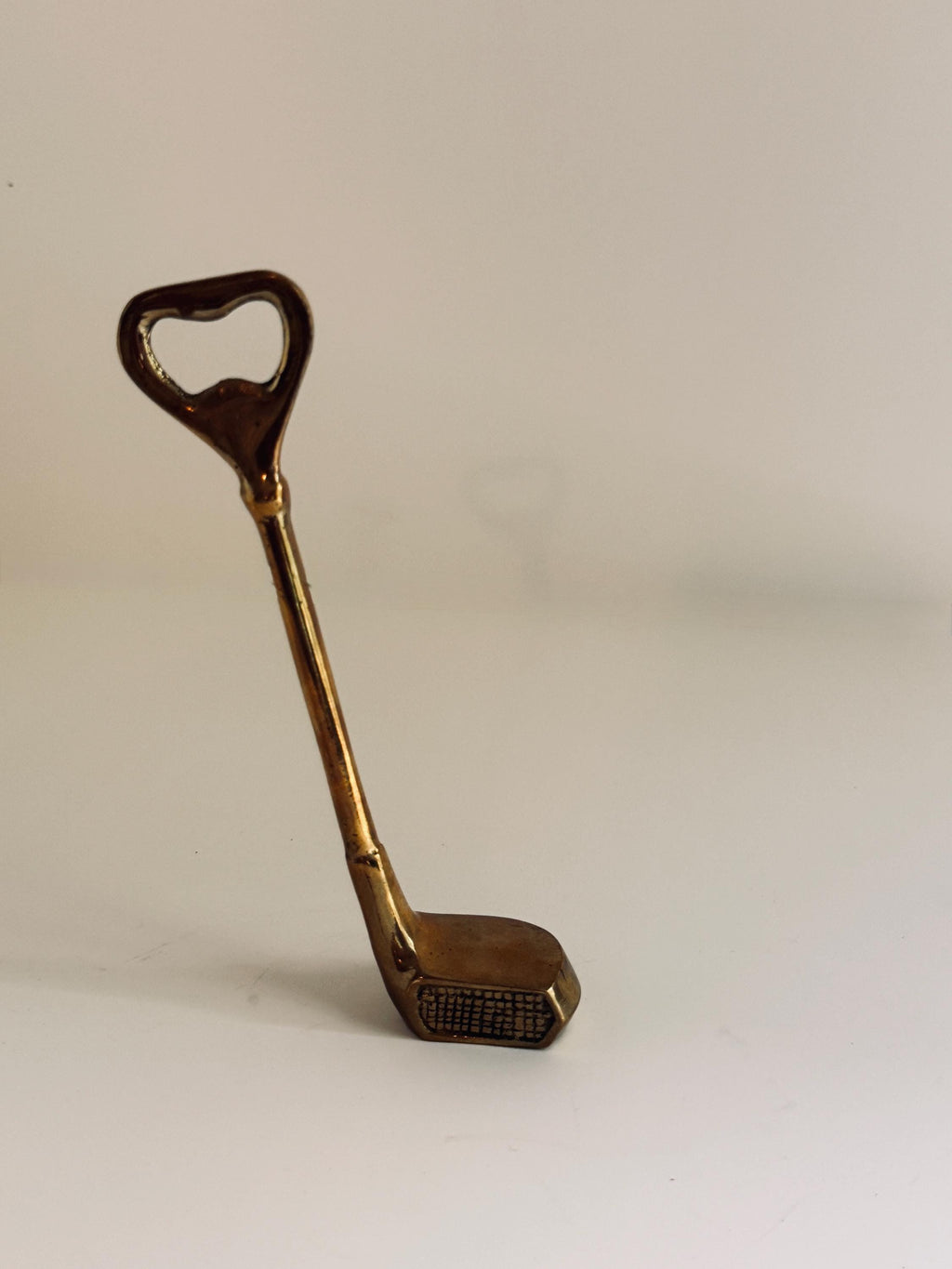 Vintage Brass Golf Club Bottle Opener, Aged Bar Accessory, Golfer Gift
