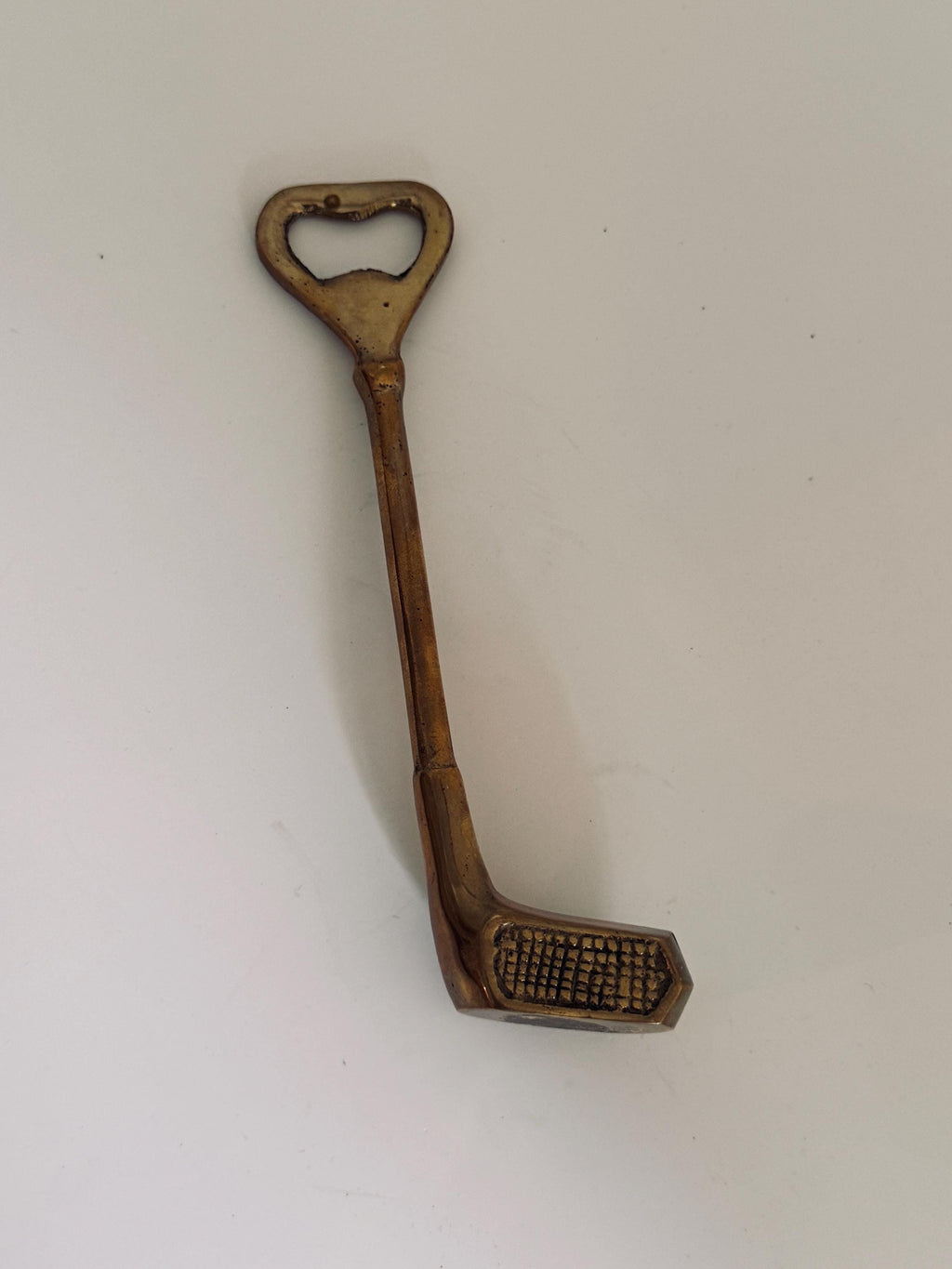 Vintage Brass Golf Club Bottle Opener, Aged Bar Accessory, Golfer Gift
