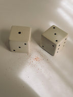 Vintage Ceramic Dice Salt & Pepper Shakers, White and Black Game Night Tableware