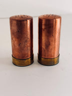 Vintage Copper Salt & Pepper Shakers, Brass Base Tableware