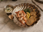 Vintage W&S Blackinton Silverplate Shell Serving Tray, Scallop Shell Hors d’Oeuvres Server, Sauce Bowl and Cocktail Pick Holder