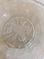Vintage Pressed Glass Carousel Horse Plate, Scalloped Edge, Equestrian Decor