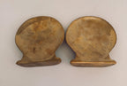 Vintage Brass Scallop Shell Bookends, Coastal Nautical Library Decor (Pair)
