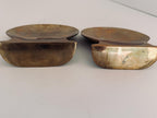Vintage Brass Scallop Shell Bookends, Coastal Nautical Library Decor (Pair)