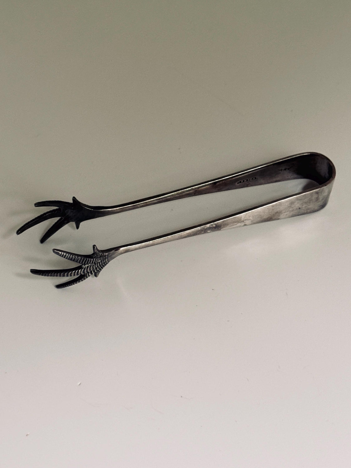 Vintage EPNS Silverplate Bird Claw Tongs, Novelty Tableware (6" Long)