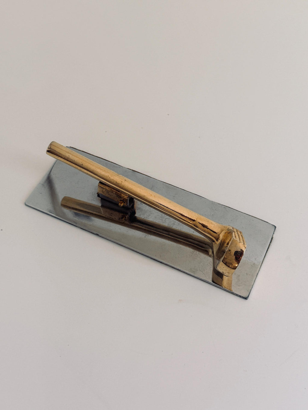 Vintage Gold Tone Golf Club Memo Holder, Mirrored Desk Accessory (Golfer Gift)
