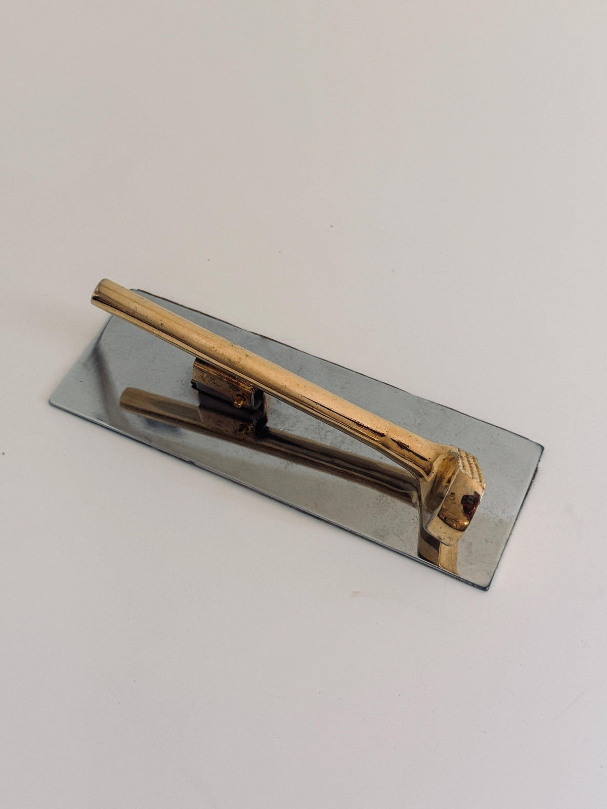 Vintage Gold Tone Golf Club Memo Holder, Mirrored Desk Accessory (Golfer Gift)