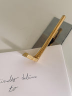 Vintage Gold Tone Golf Club Memo Holder, Mirrored Desk Accessory (Golfer Gift)