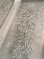 Vintage Embossed Floral Metal Tray, Silver Tone Vanity Catchall Dish