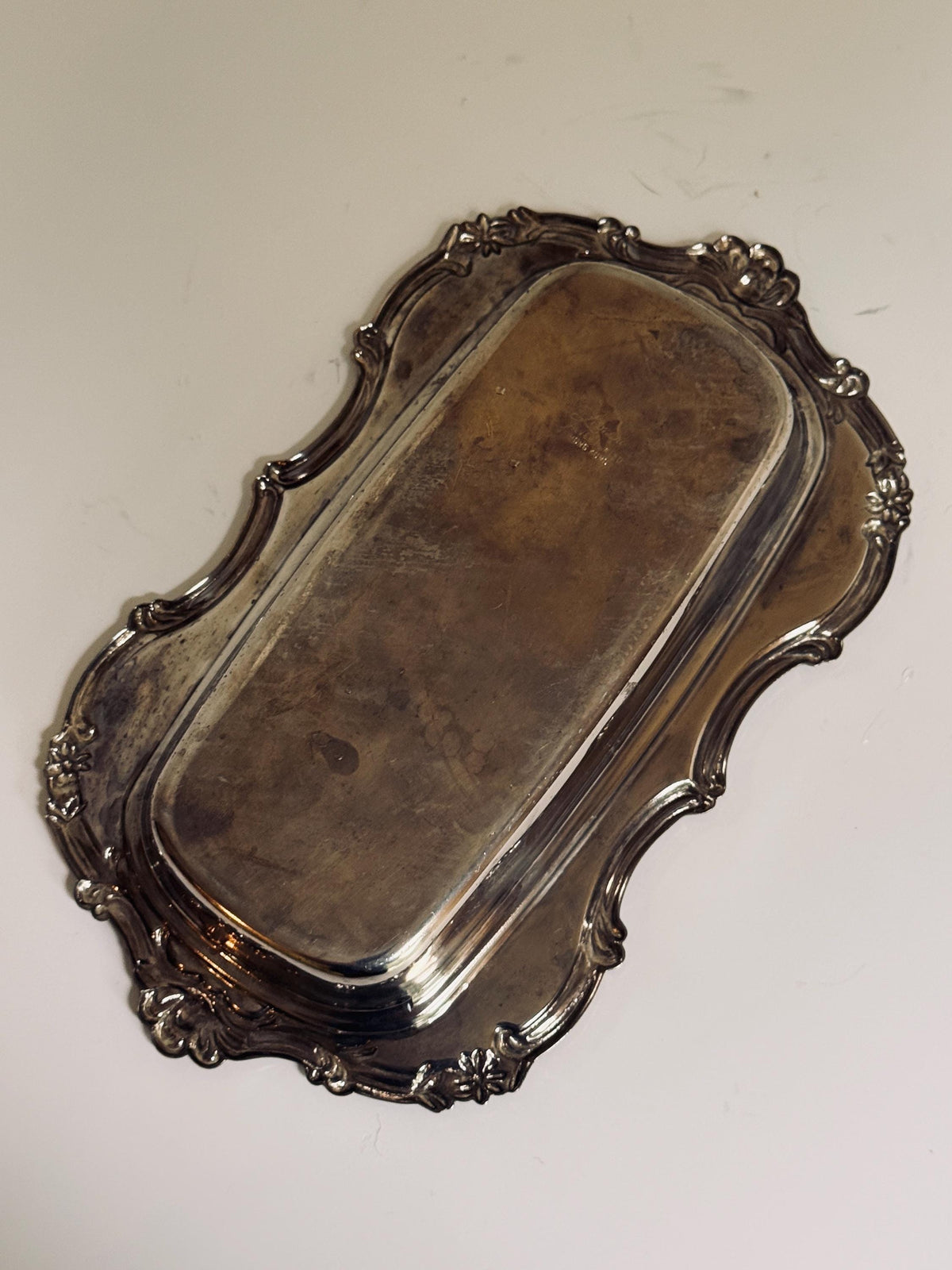 Vintage Silver Tone Covered Butter Dish, Glass Insert, Ornate Ribbed Dome Butter Server