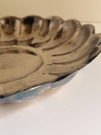 Vintage Reed & Barton Silverplate Bowl No. 109, Scalloped Fluted Serving Bowl, Aged Silver Serveware