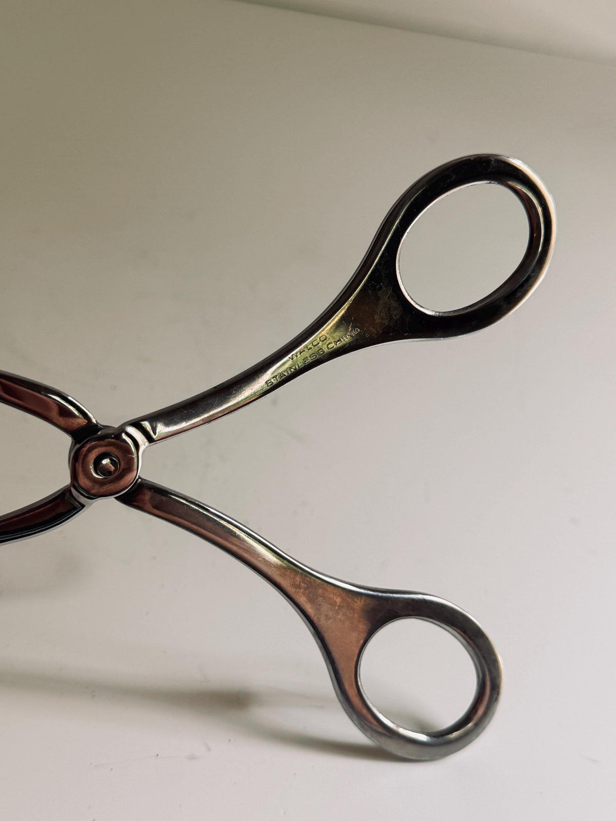 Vintage Stainless Steel Serving Tongs, Scissor Style Buffet Tongs, Pastry & Appetizer Server