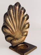 Vintage Brass Leaf Votive Candle Holder, Sculptural Botanical Decor