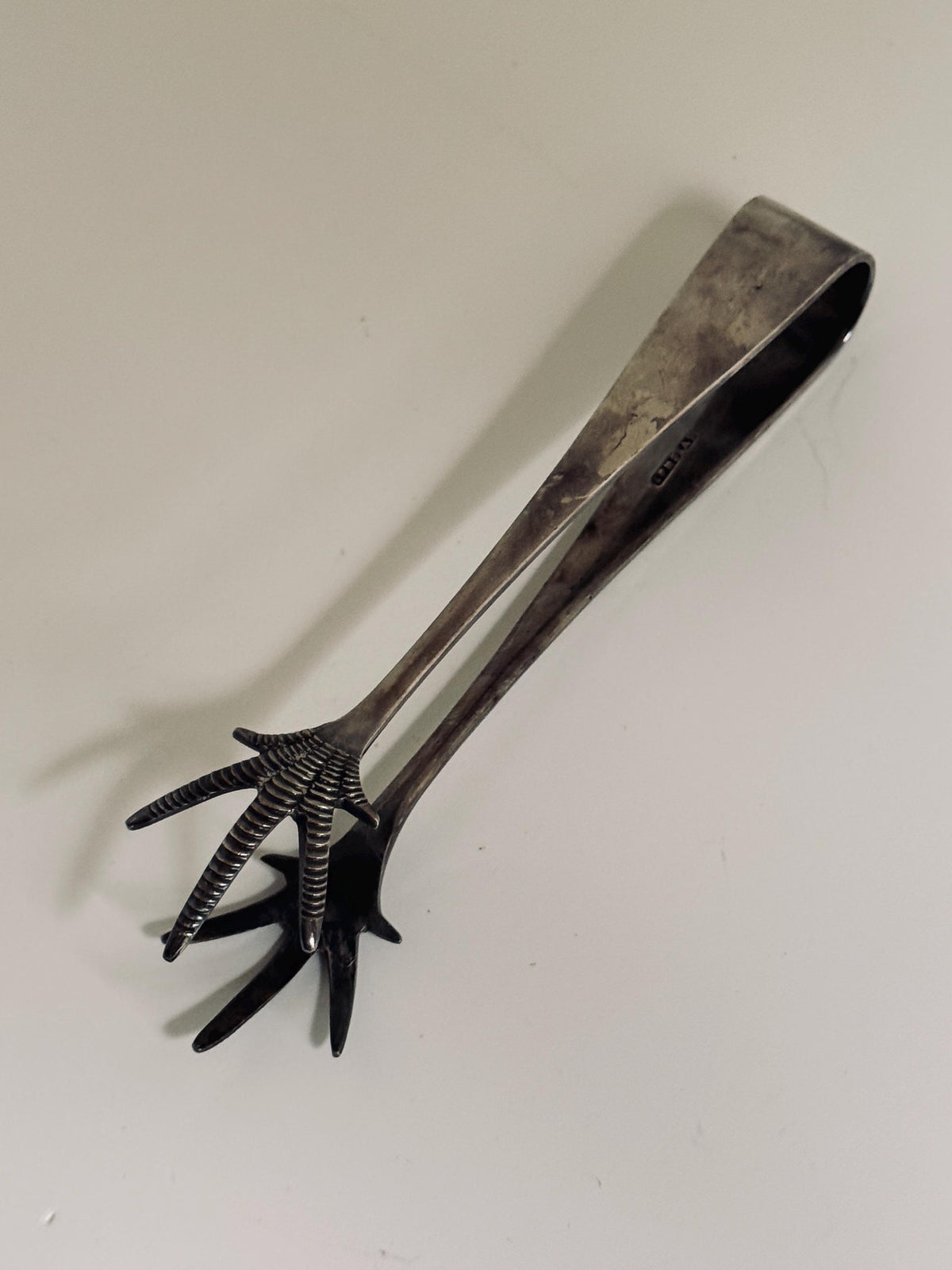 Vintage EPNS Silverplate Bird Claw Tongs, Novelty Tableware (6" Long)