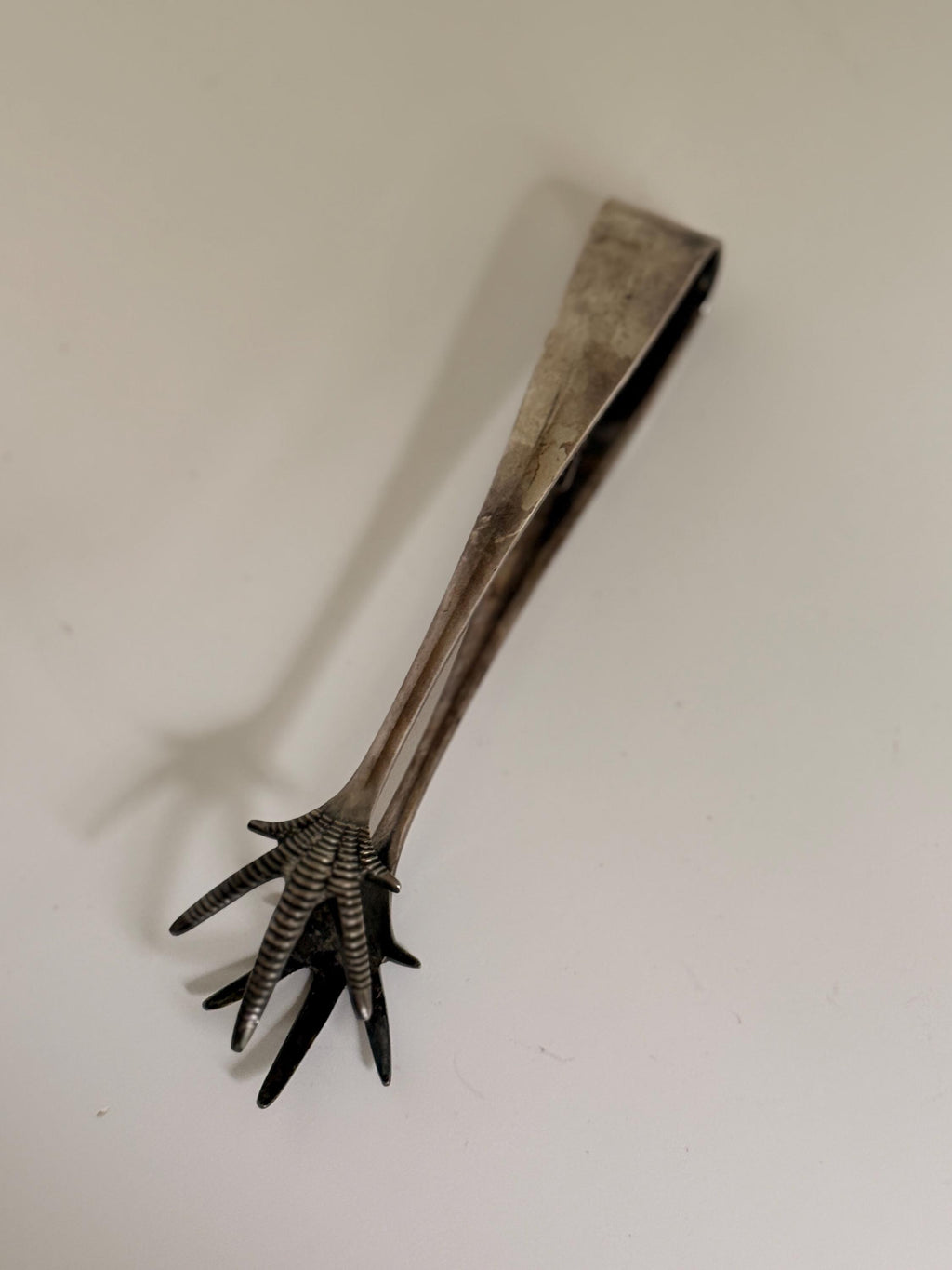 Vintage EPNS Silverplate Bird Claw Tongs, Novelty Tableware (6" Long)