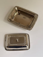 Small Silverplate Covered Butter Dish, Ornate Lidded Condiment Dish, Silver Tableware