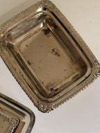 Small Silverplate Covered Butter Dish, Ornate Lidded Condiment Dish, Silver Tableware