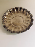 Vintage Reed & Barton Silverplate Bowl No. 109, Scalloped Fluted Serving Bowl, Aged Silver Serveware