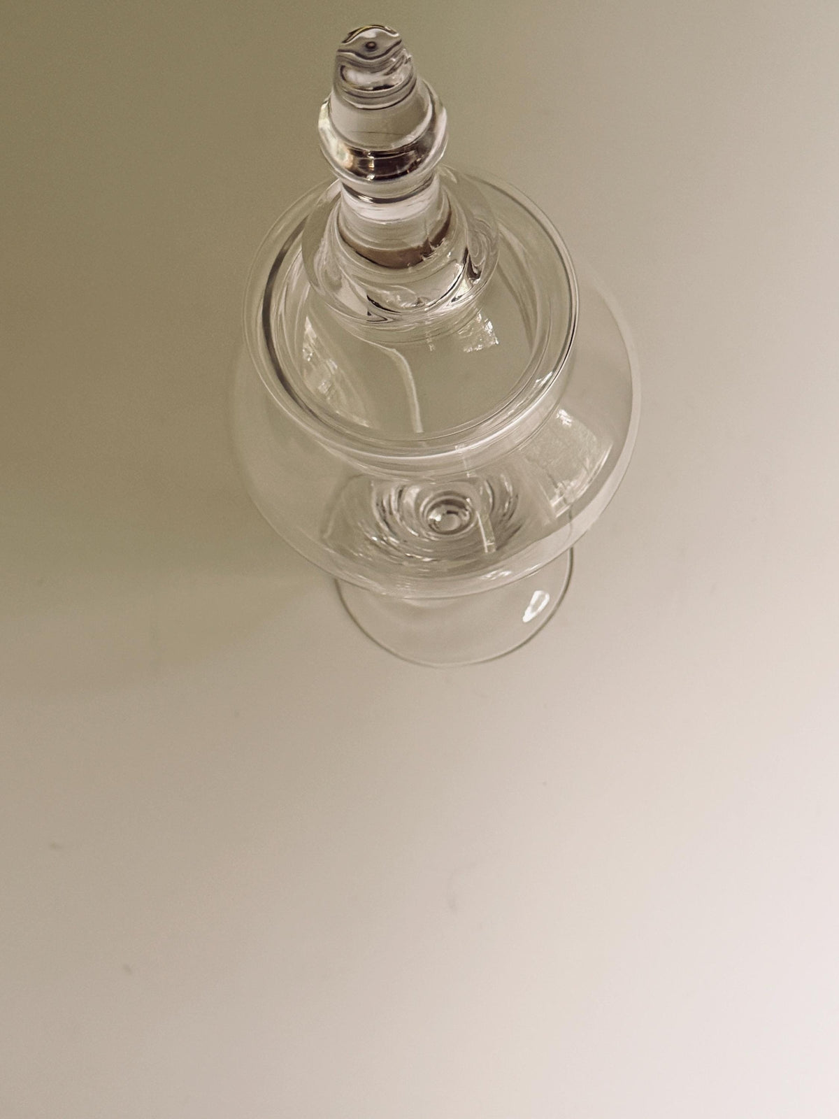 Large Clear Glass Apothecary Jar, Pedestal Urn with Finial Lid, Decorative Glass Display Vessel