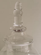 Large Clear Glass Apothecary Jar, Pedestal Urn with Finial Lid, Decorative Glass Display Vessel