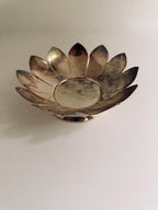 Vintage Leonard Silverplate Flower Bowl, Sculptural Petal Serving Dish, Silver Floral Catchall
