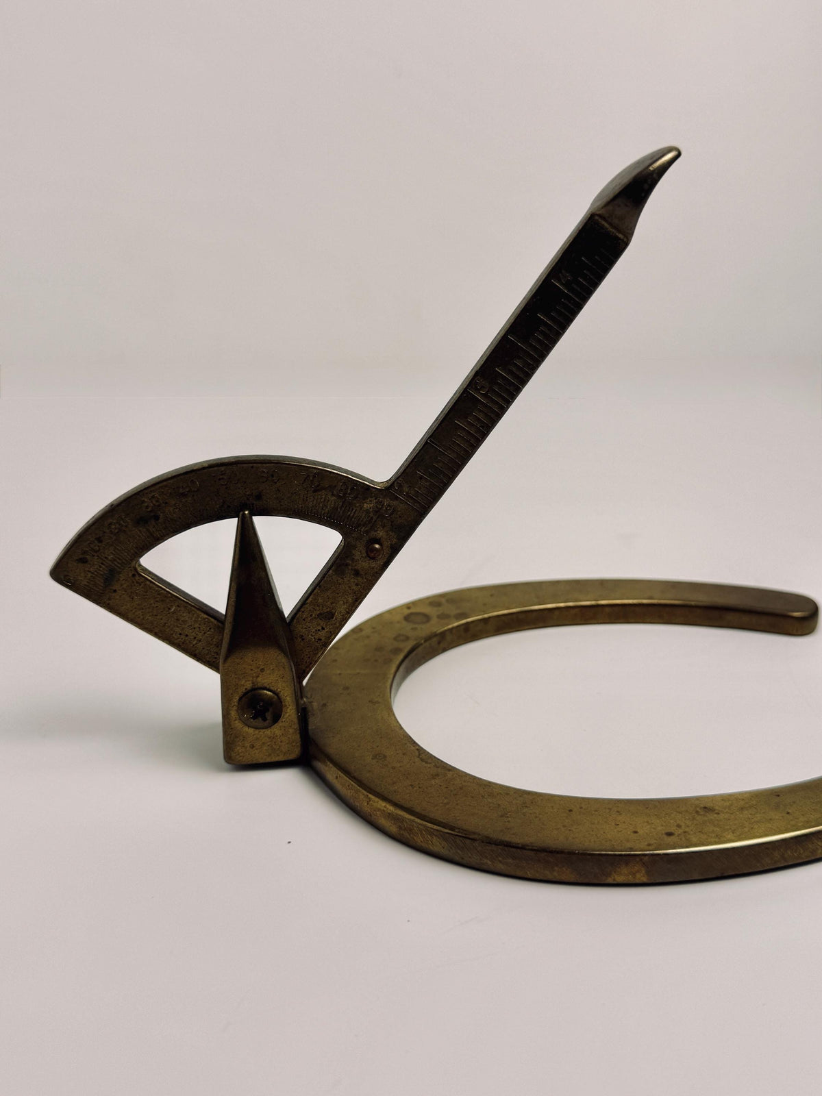 Vintage Brass Farrier Hoof Angle Gauge, Horseshoe Measuring Tool, Equestrian Collectible