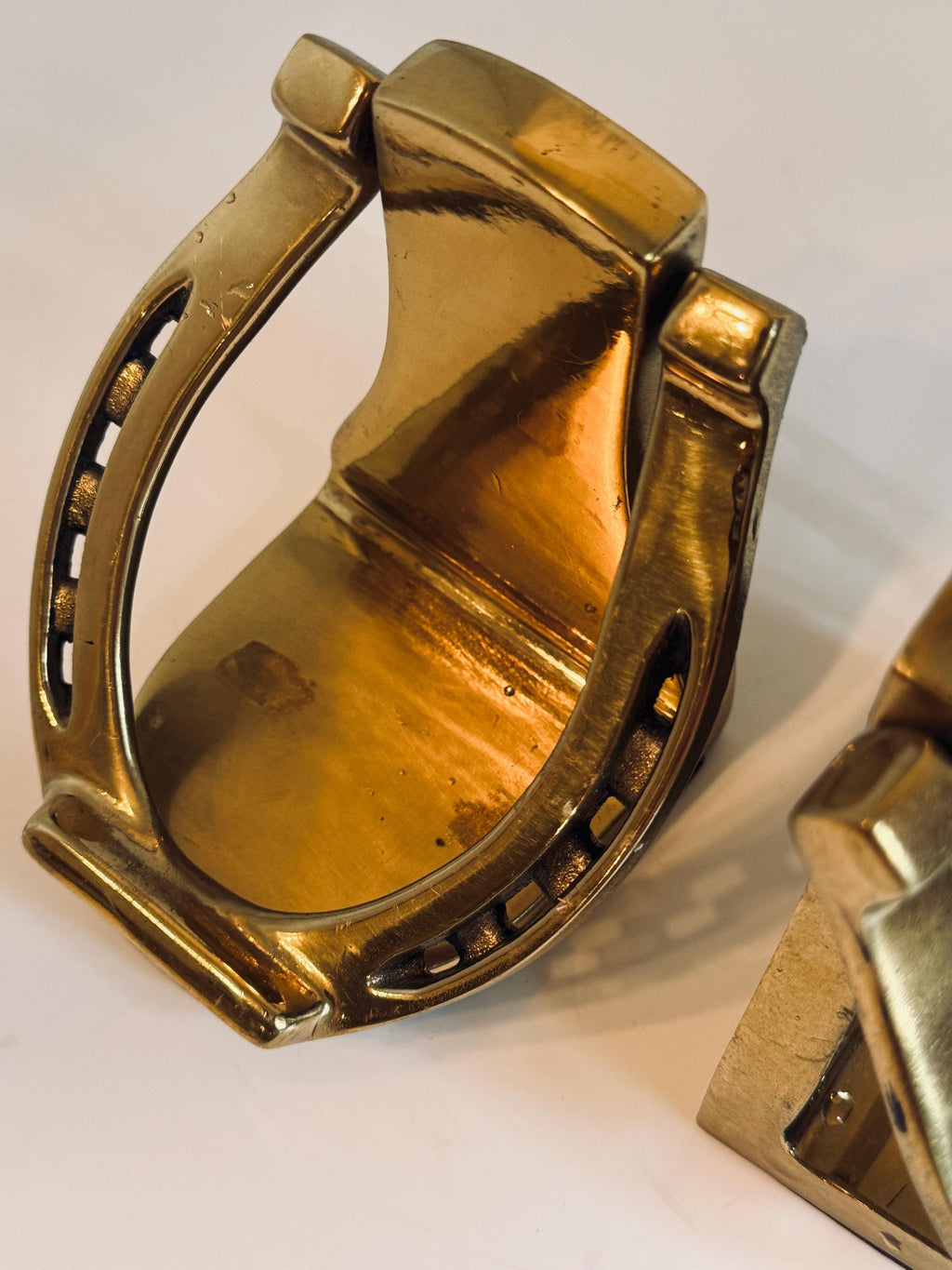 Brass Horseshoe Bookends, Pair of Equestrian Bookends, Horse Lover Gift, Vintage Style Library Decor