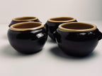 Vintage Brown Glazed Pottery Trinket Pot, Mini Handled Crock, USA Pottery Catchall Dish
