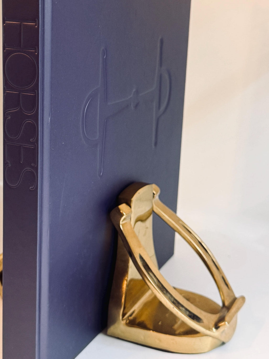 Brass Horseshoe Bookends, Pair of Equestrian Bookends, Horse Lover Gift, Vintage Style Library Decor