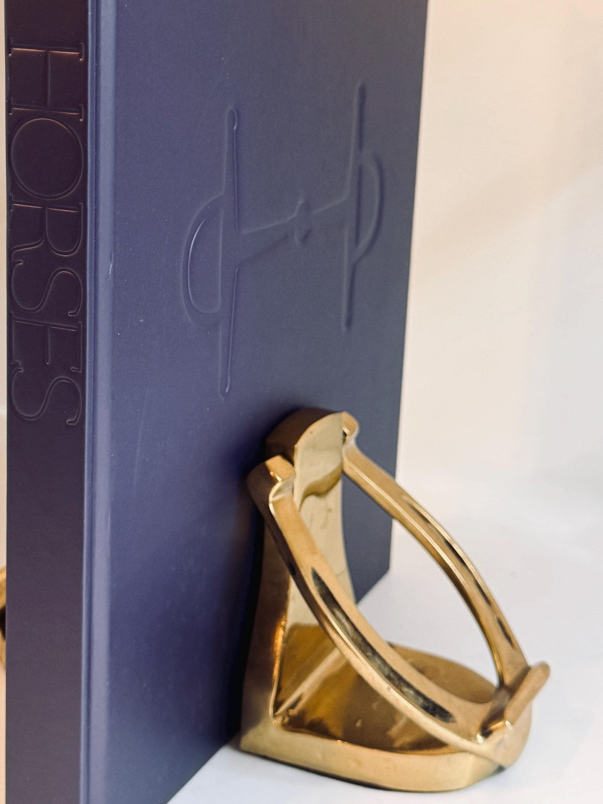 Brass Horseshoe Bookends, Pair of Equestrian Bookends, Horse Lover Gift, Vintage Style Library Decor