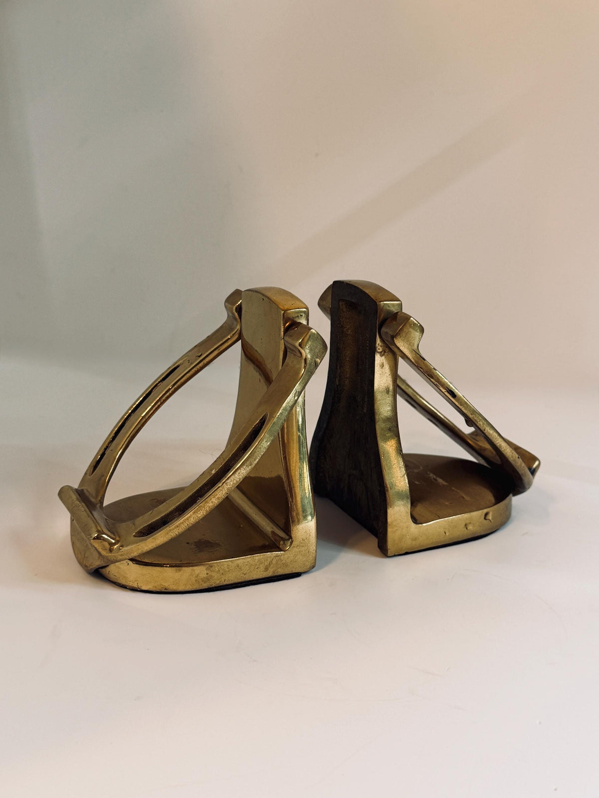 Brass Horseshoe Bookends, Pair of Equestrian Bookends, Horse Lover Gift, Vintage Style Library Decor