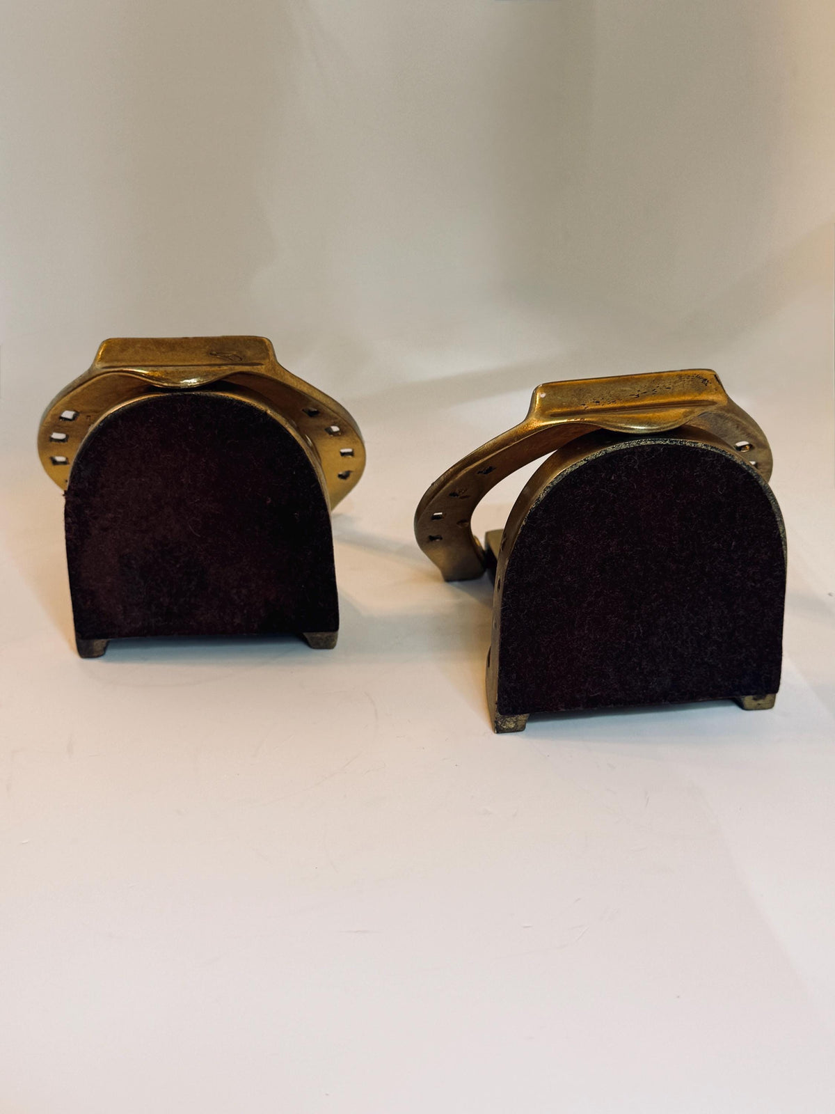 Brass Horseshoe Bookends, Pair of Equestrian Bookends, Horse Lover Gift, Vintage Style Library Decor