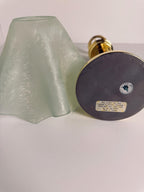 Brass Base Tealight Lamp, Textured Glass Shade, Vintage Party Light