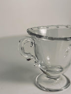 Mini Clear Glass Double-Handled Trophy Vase, Vintage Molded Glass