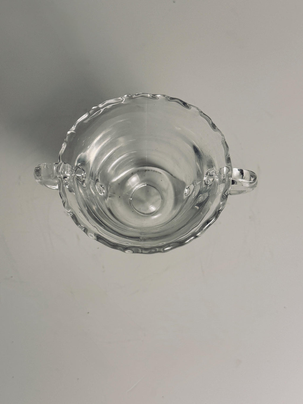 Mini Clear Glass Double-Handled Trophy Vase, Vintage Molded Glass