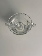 Mini Clear Glass Double-Handled Trophy Vase, Vintage Molded Glass