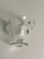 Mini Clear Glass Double-Handled Trophy Vase, Vintage Molded Glass