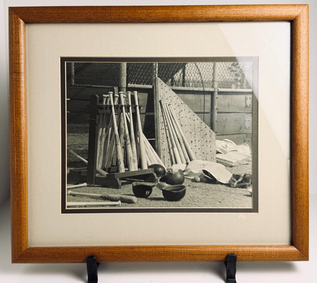 Framed Black and White Baseball Photograph, Vintage Sporting Wall Art