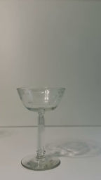 Vintage Etched Coupe Glasses, Set of 5 Champagne & Cocktail Coupes, Floral Stemware